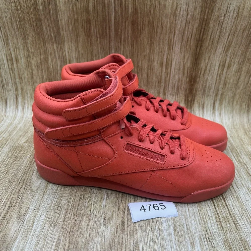 Reebok Freestyle Hi Women's Size 7 Athletic High Top Sneaker Orange Shoes CN5540